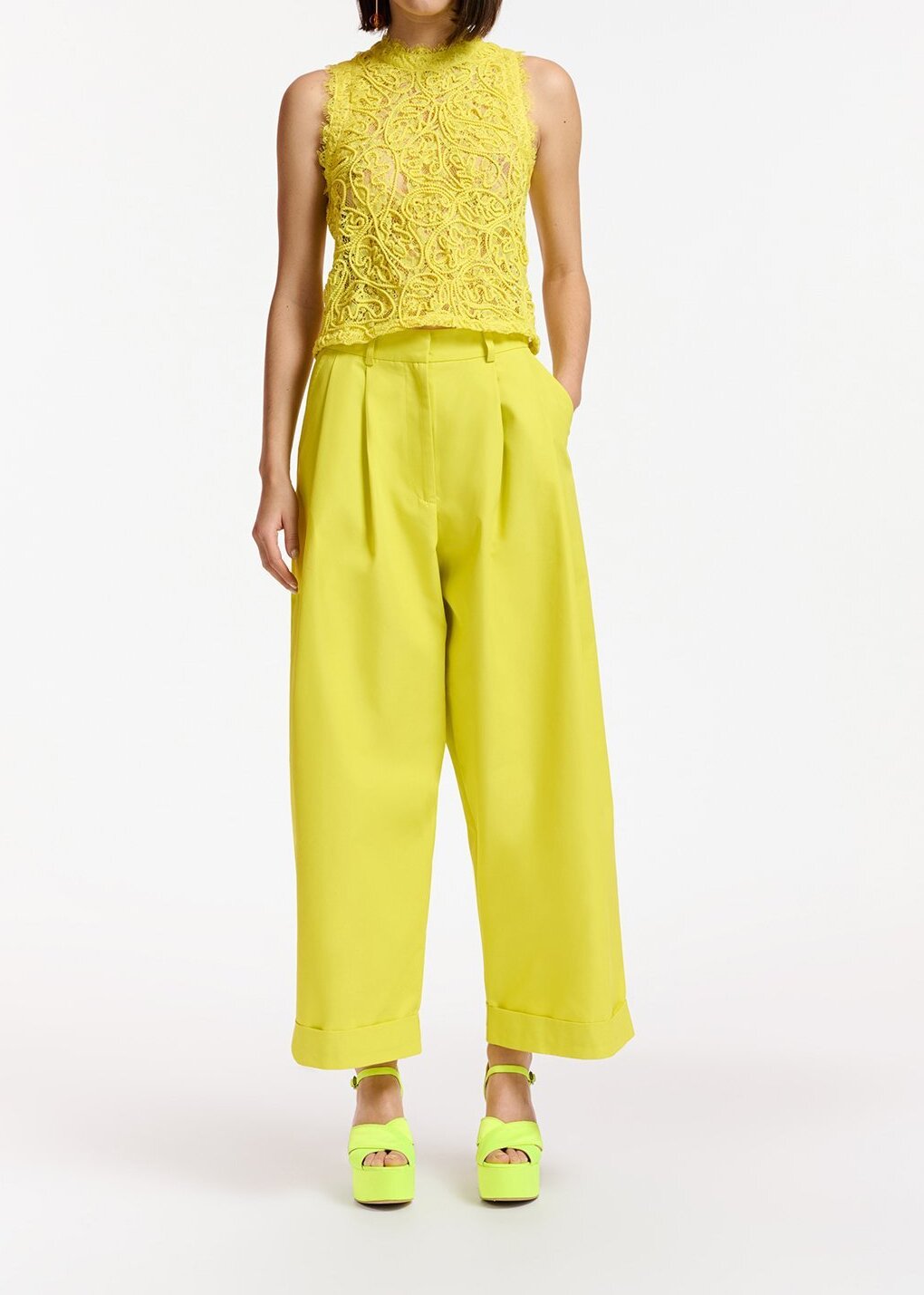 Gele top van kant RE—SSENTIEL tweedehands photo 5