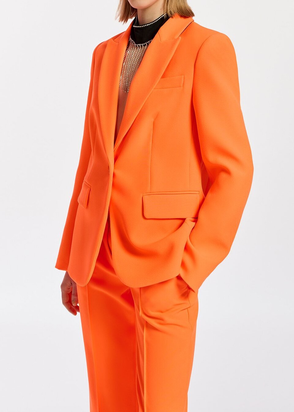 Orange slim-fit blazer RE—SSENTIEL second-hand photo 3