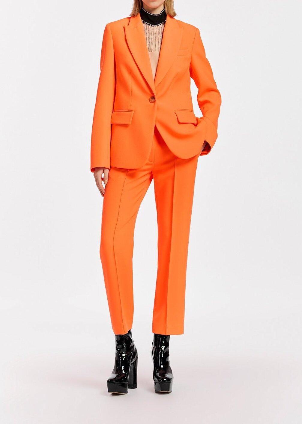 Orange slim-fit blazer RE—SSENTIEL second-hand photo 4