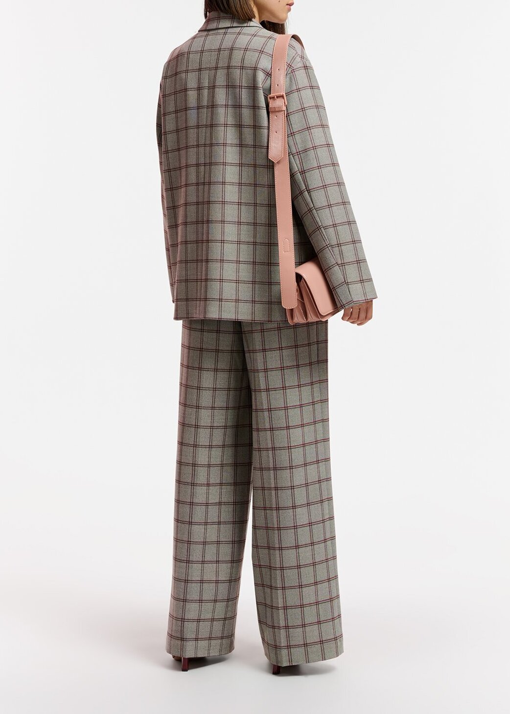 Blazer croisé gris à  carreaux Tattersall RE—SSENTIEL seconde main photo 6