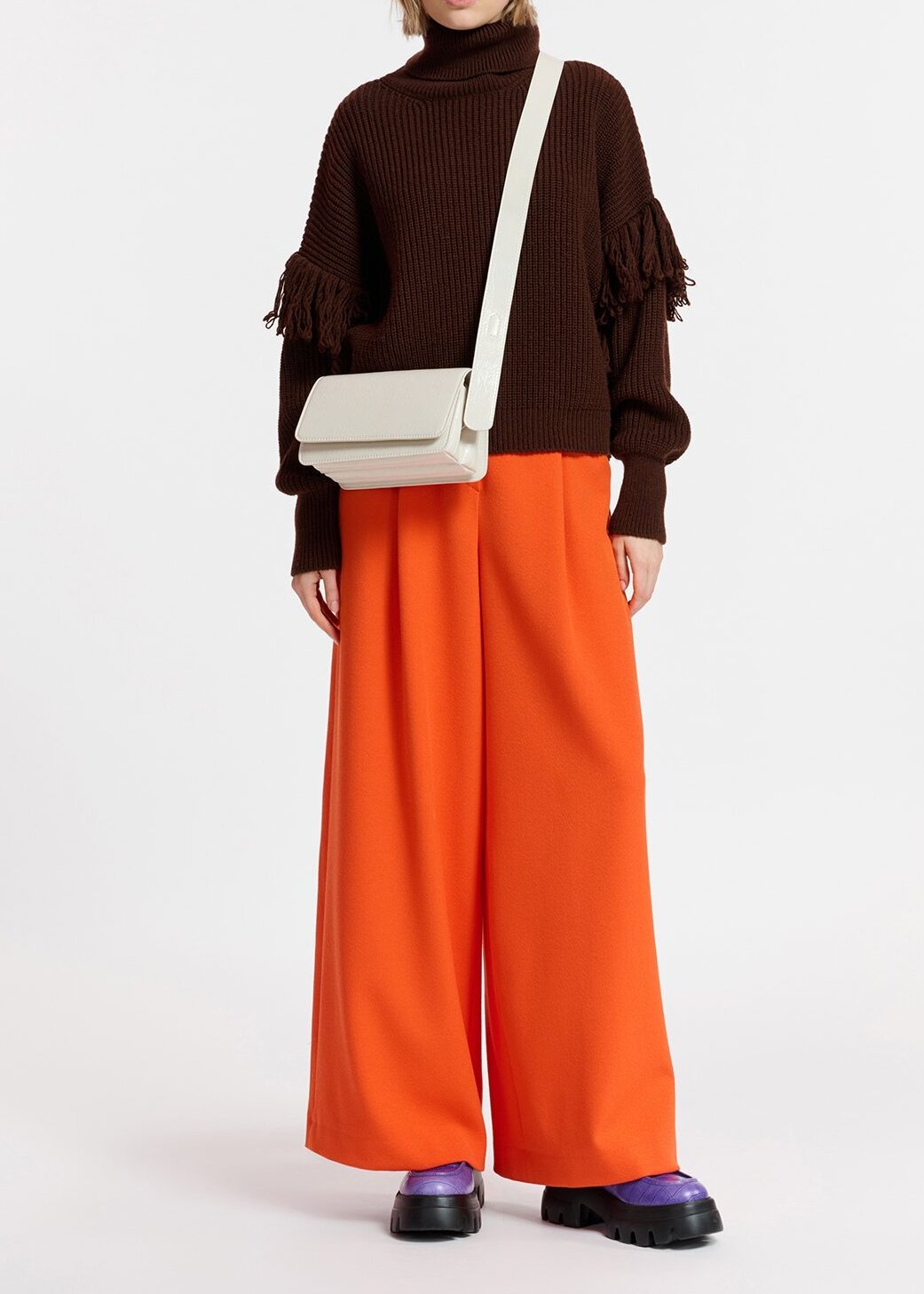 Pantalon orange aux jambes larges RE—SSENTIEL seconde main photo 4