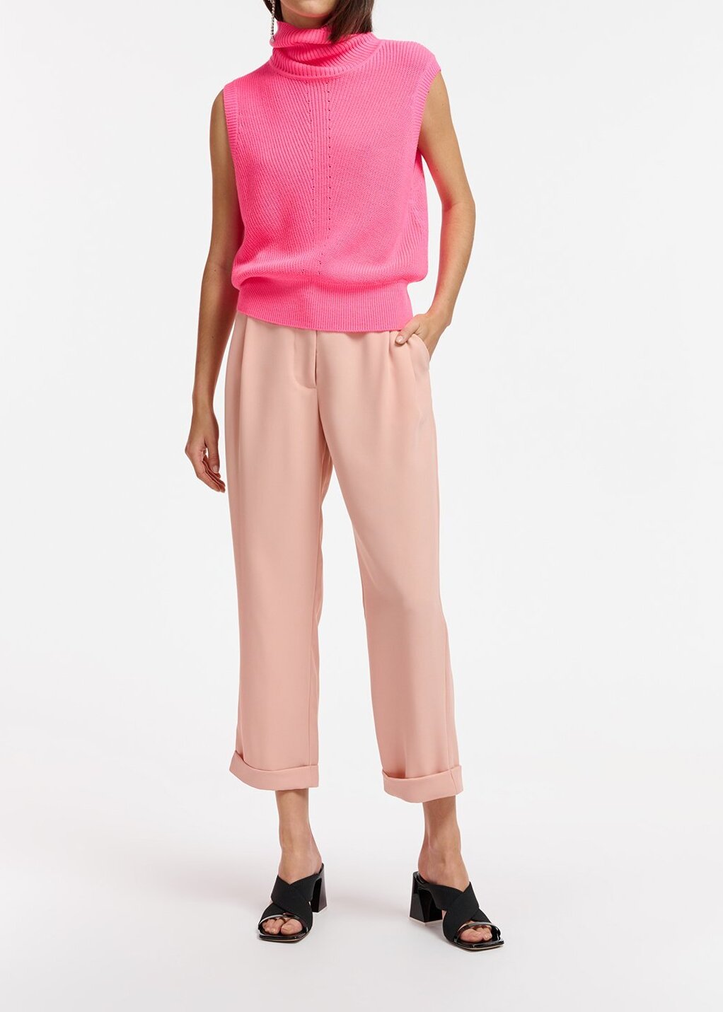 Pantalon fuselé rose vintage RE—SSENTIEL seconde main photo 3