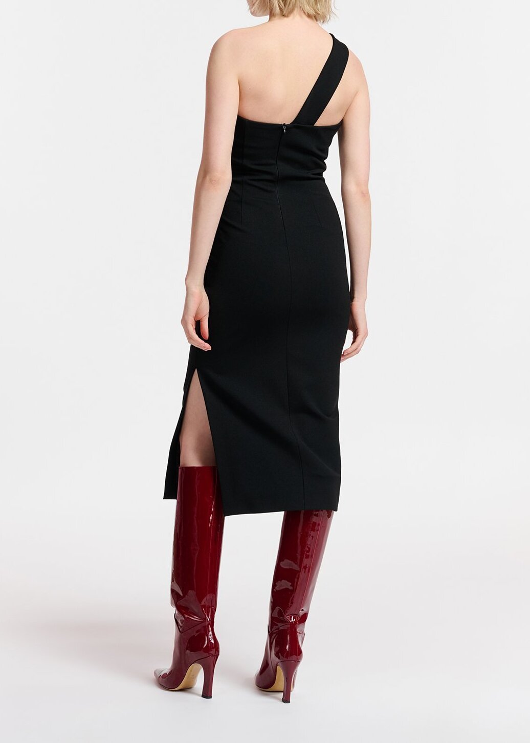 Robe midi ajustée noire à  une épaule RE—SSENTIEL seconde main photo 6