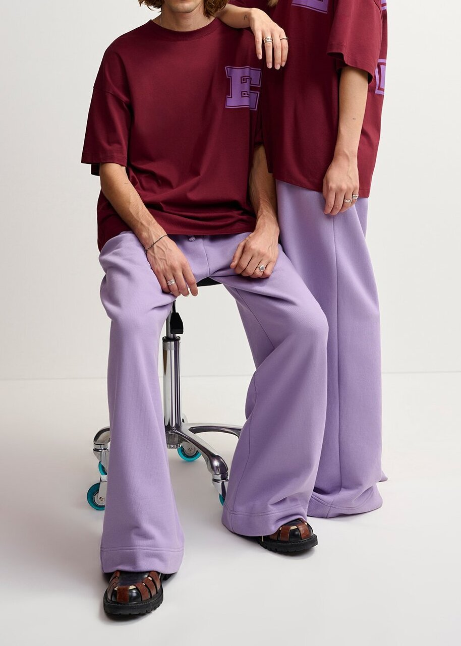 Lilac wide-leg cotton-jersey sweatpants RE—SSENTIEL second-hand photo 7