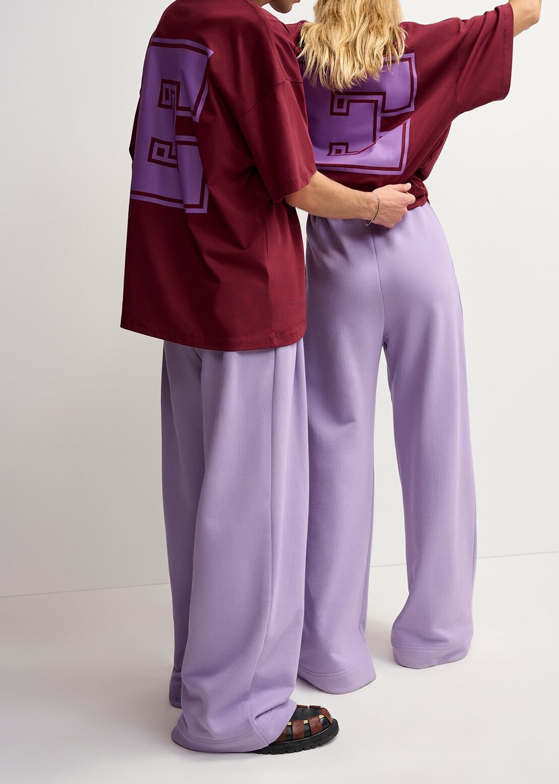 Lilac wide-leg cotton-jersey sweatpants RE—SSENTIEL second-hand photo 8