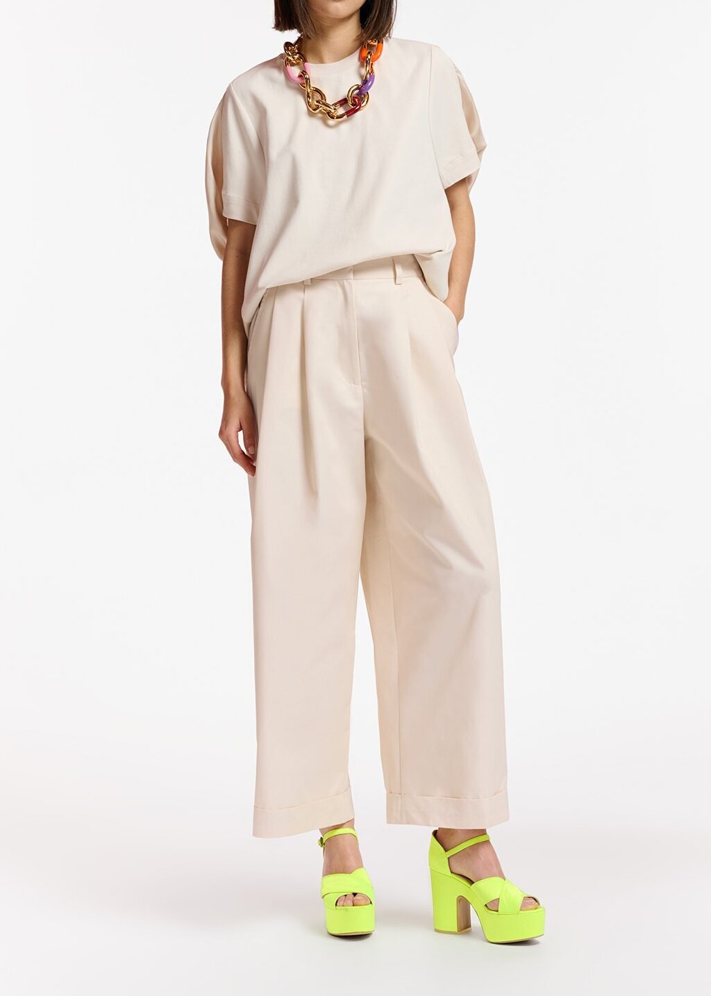 Off-white T-shirt with silk back panel RE—SSENTIEL second-hand photo 5