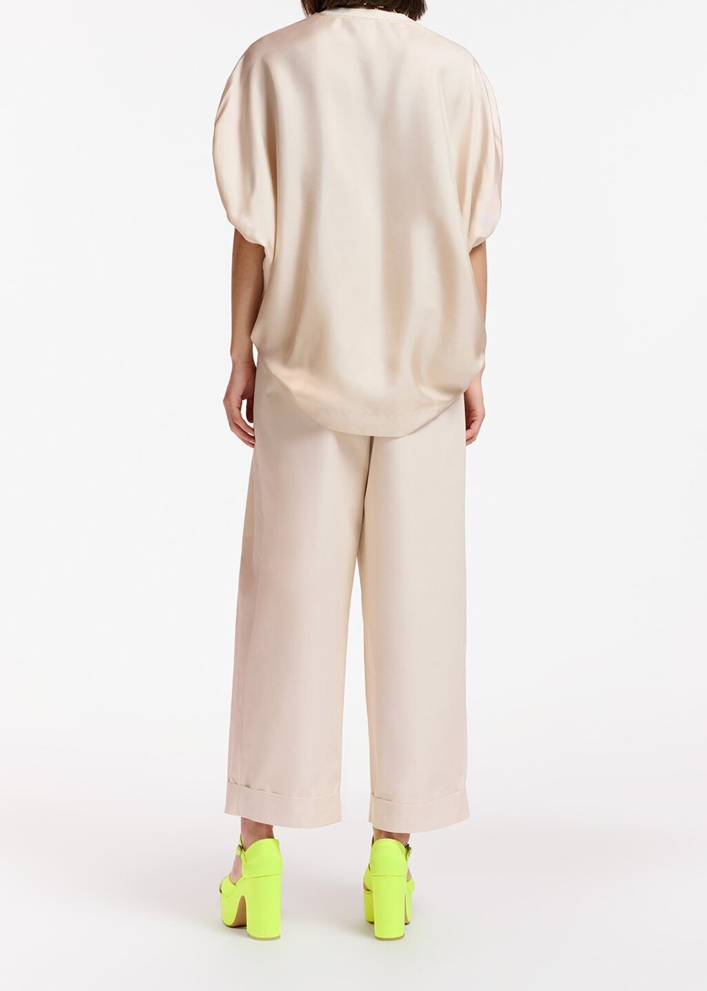 Off-white T-shirt with silk back panel RE—SSENTIEL second-hand photo 7