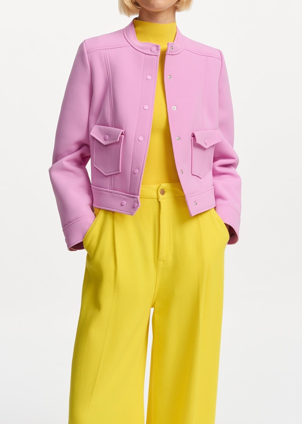 Pink cropped jacket RE—SSENTIEL second-hand photo 3