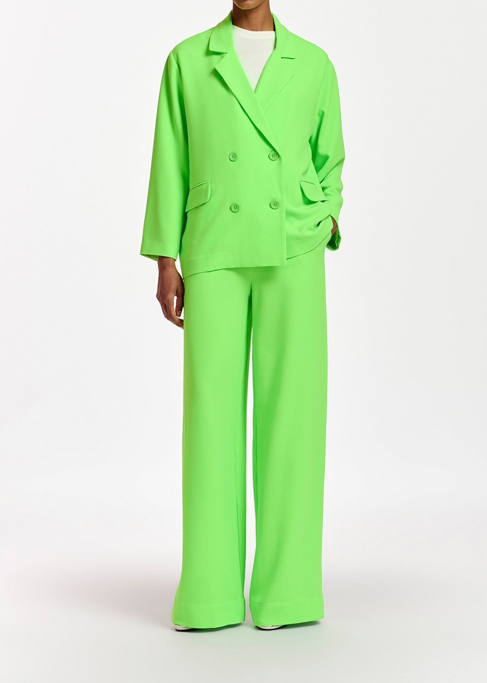 Neon green wide-leg pants RE—SSENTIEL second-hand photo 3