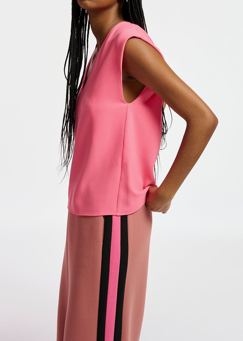 Pink sleeveless V-neck top RE—SSENTIEL second-hand photo 4