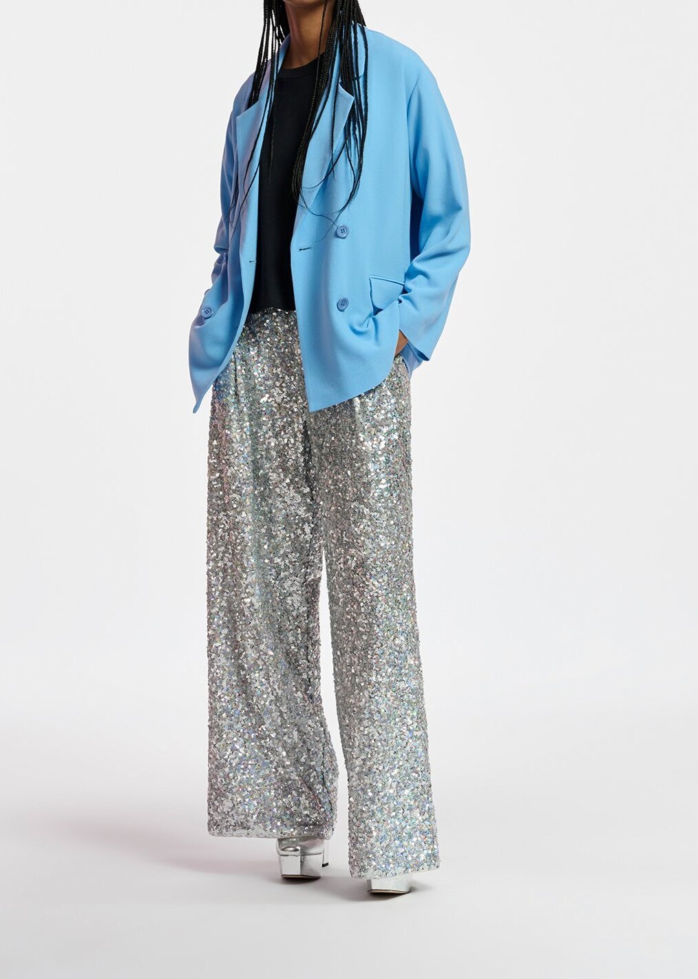 Blazer croisé bleu RE—SSENTIEL seconde main photo 3