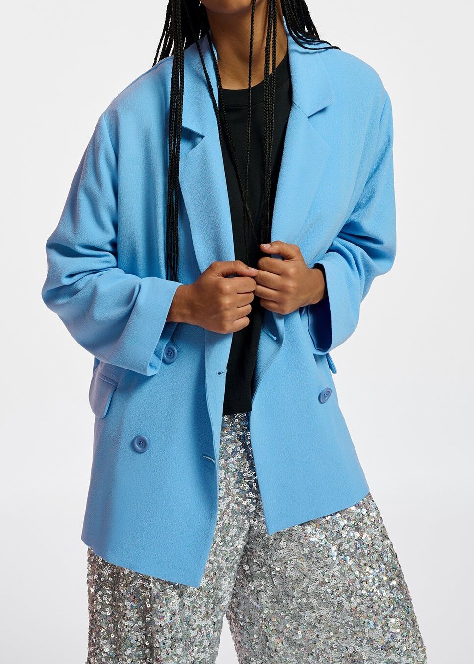 Blazer croisé bleu RE—SSENTIEL seconde main photo 5