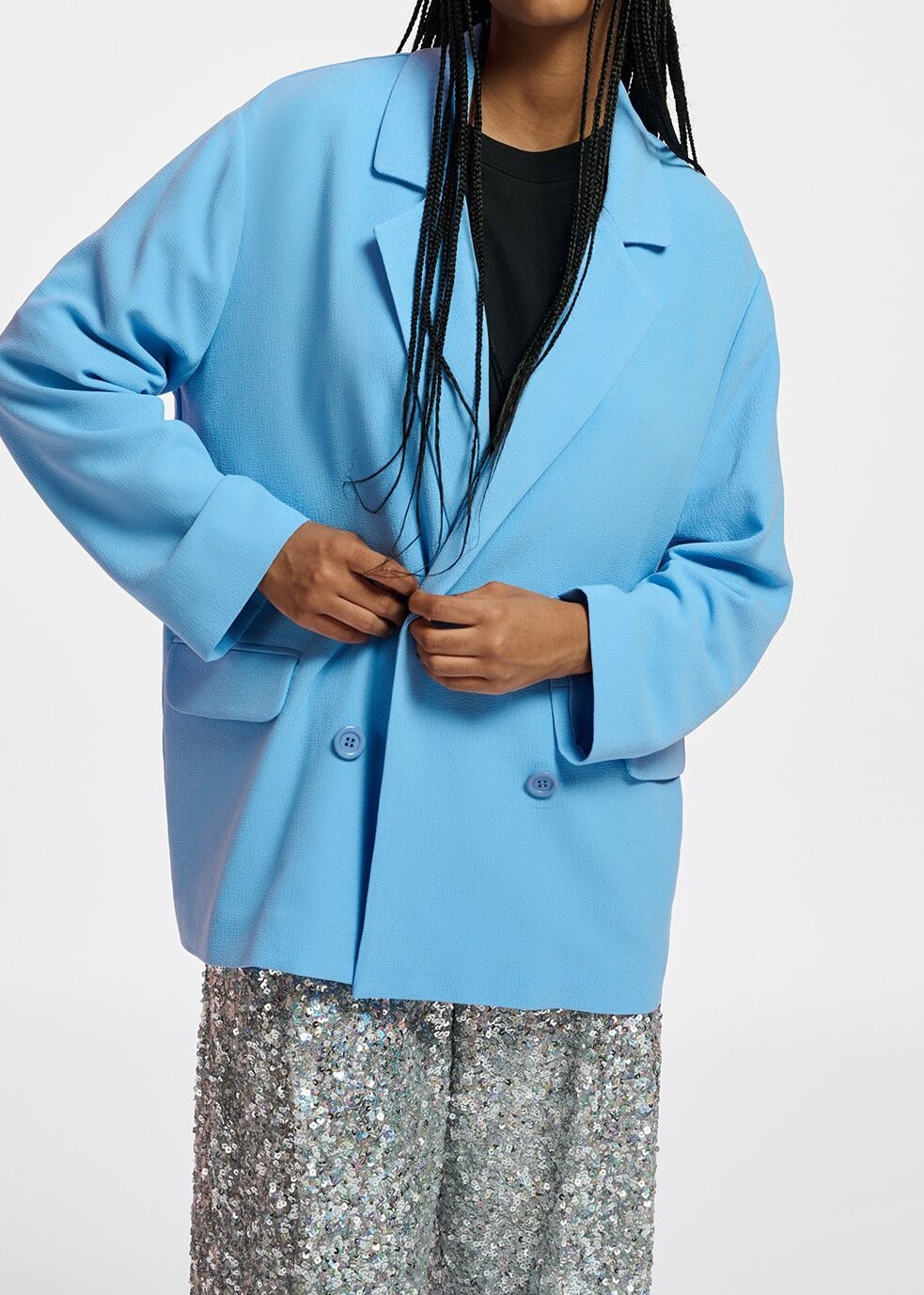 Blazer croisé bleu RE—SSENTIEL seconde main photo 6