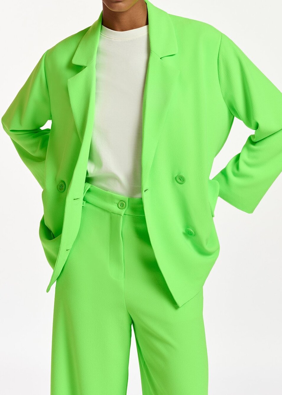 Blazer croisé vert fluo RE—SSENTIEL seconde main photo 7