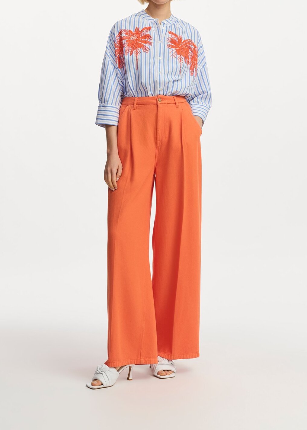 Orange wide-leg jeans RE—SSENTIEL second-hand photo 3