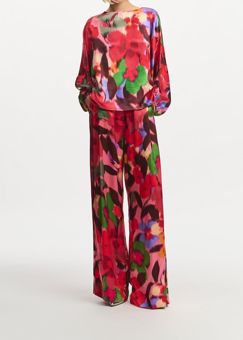 Pantalon large à  imprimé fleuri multicolore RE—SSENTIEL seconde main photo 3