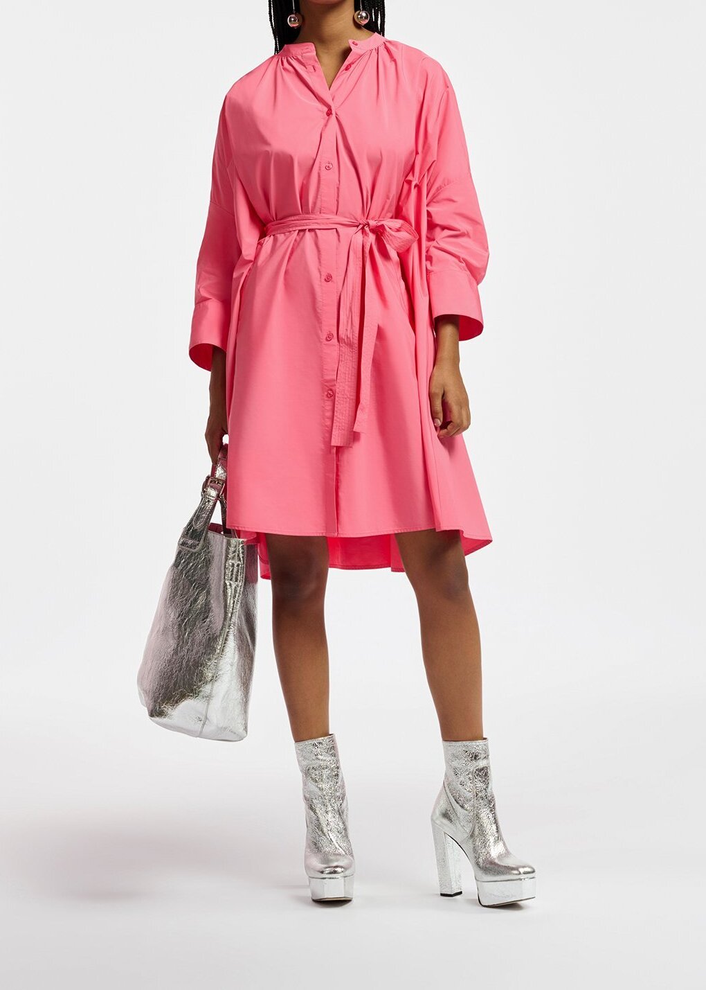 Roze oversized hemdjurk RE—SSENTIEL tweedehands photo 3