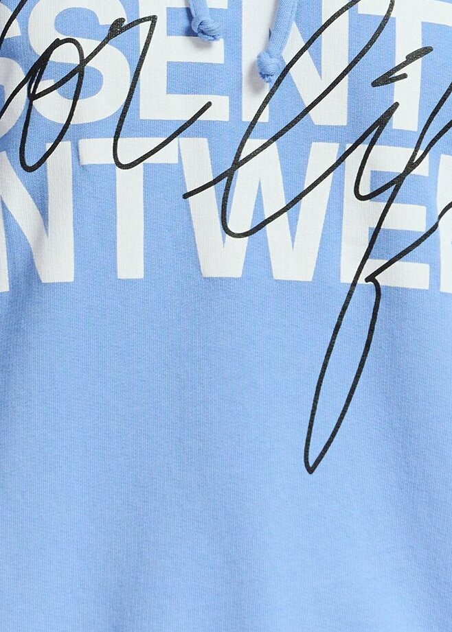 Hoody en jersey bio bleu avec logo RE—SSENTIEL seconde main photo 5