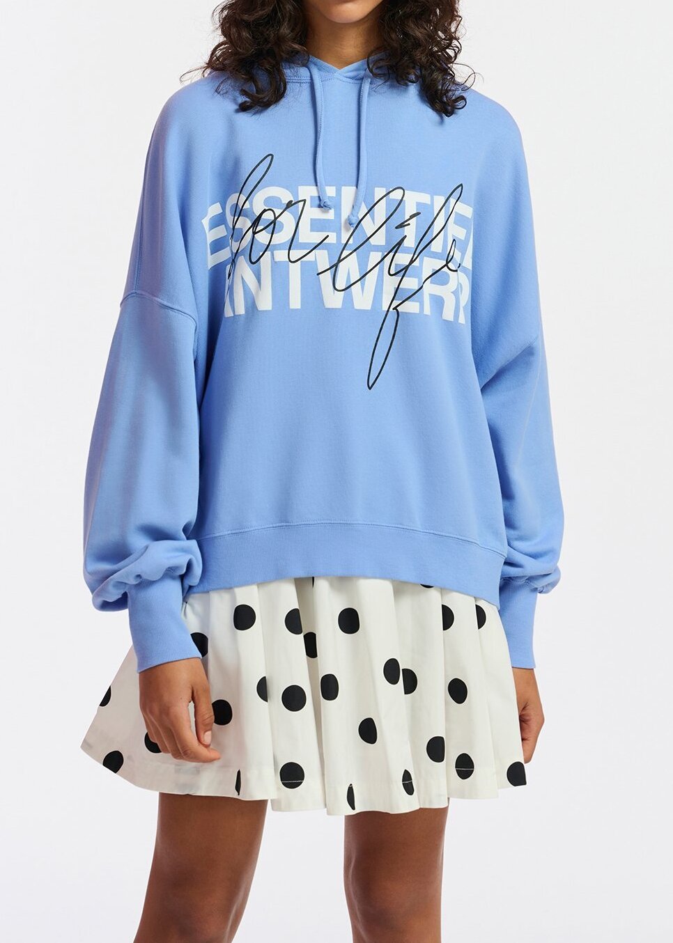 Hoody en jersey bio bleu avec logo RE—SSENTIEL seconde main photo 6