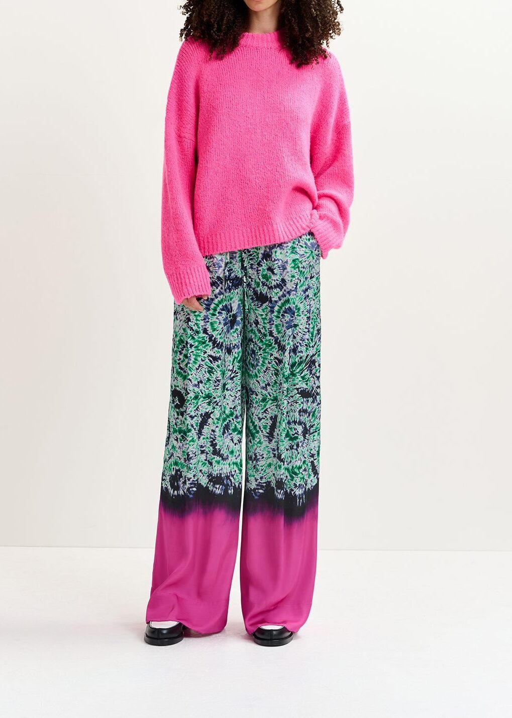 Pull en gros tricot rose fluo RE—SSENTIEL seconde main photo 7