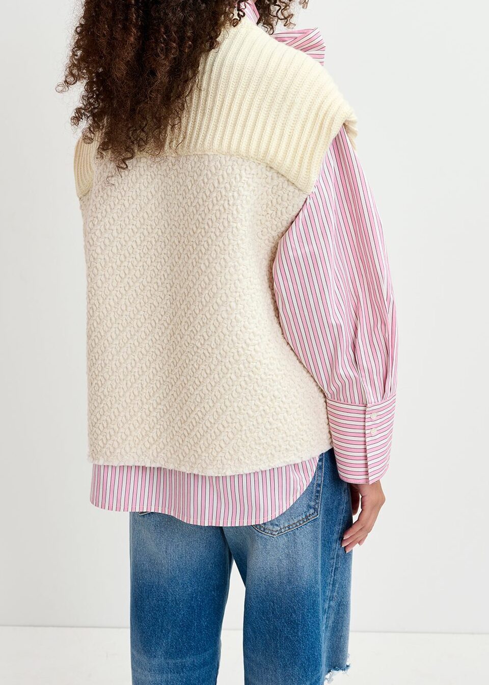 Veste sans manches en tricot écru RE—SSENTIEL seconde main photo 7