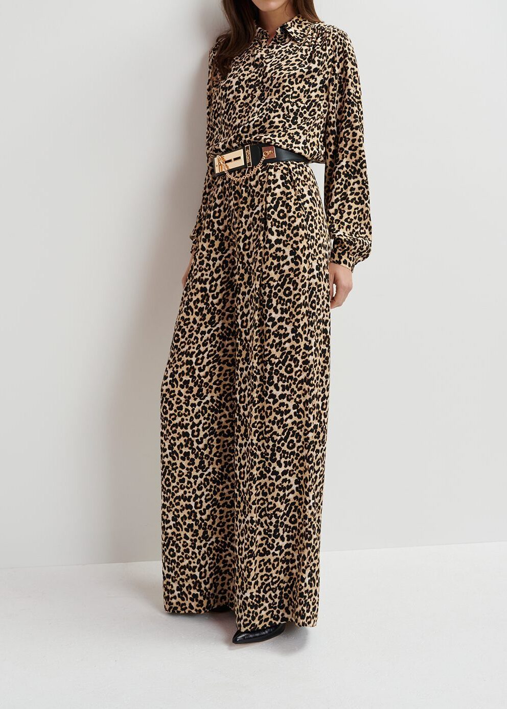 Brown leopard-print polo top RE—SSENTIEL second-hand photo 5