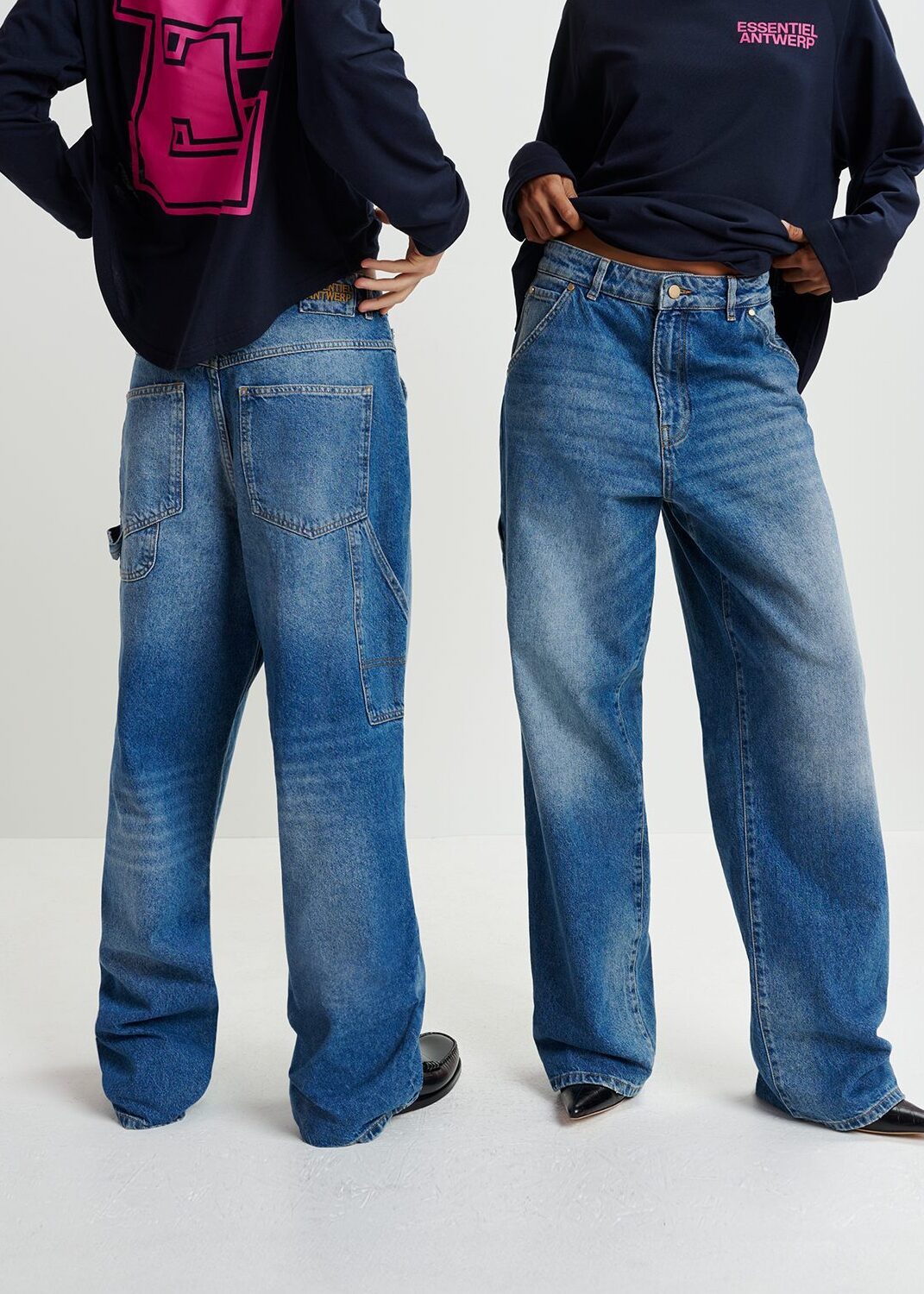 Blue carpenter straight-leg jeans RE—SSENTIEL second-hand photo 4