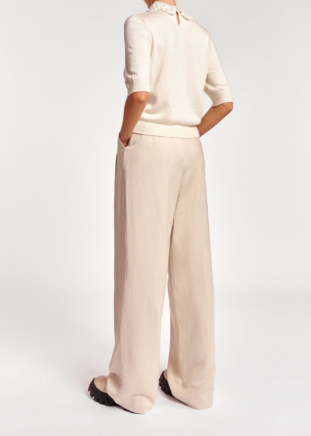 Off-white wide-leg pants RE—SSENTIEL second-hand photo 5