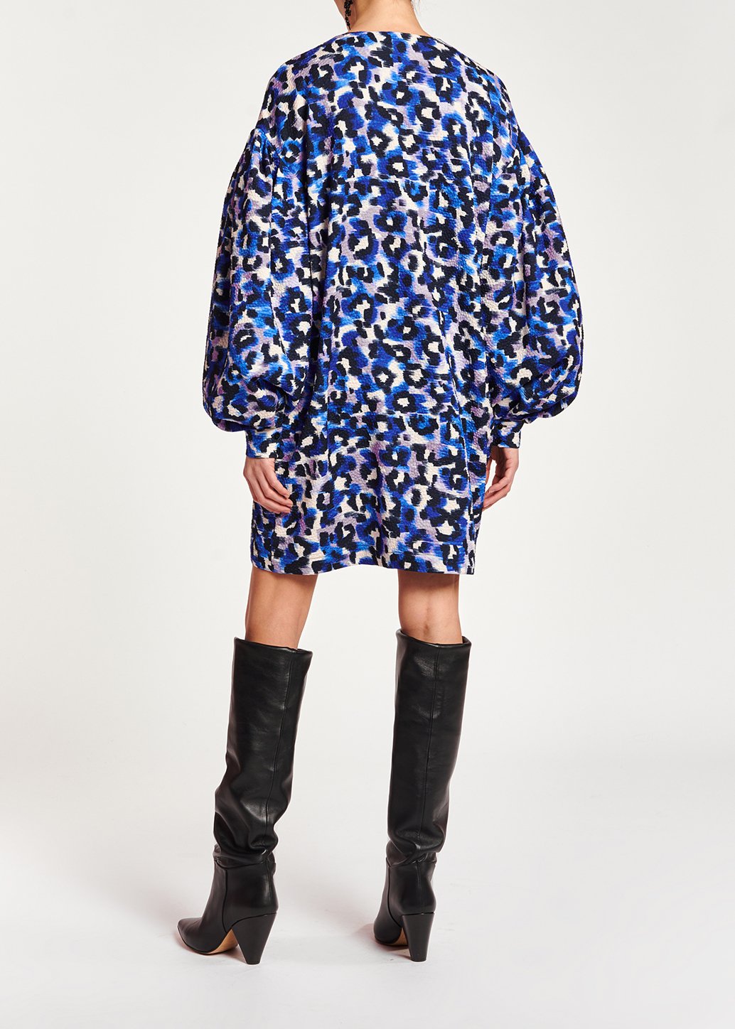 Mini robe léopard bleu et lilas RE—SSENTIEL seconde main photo 7