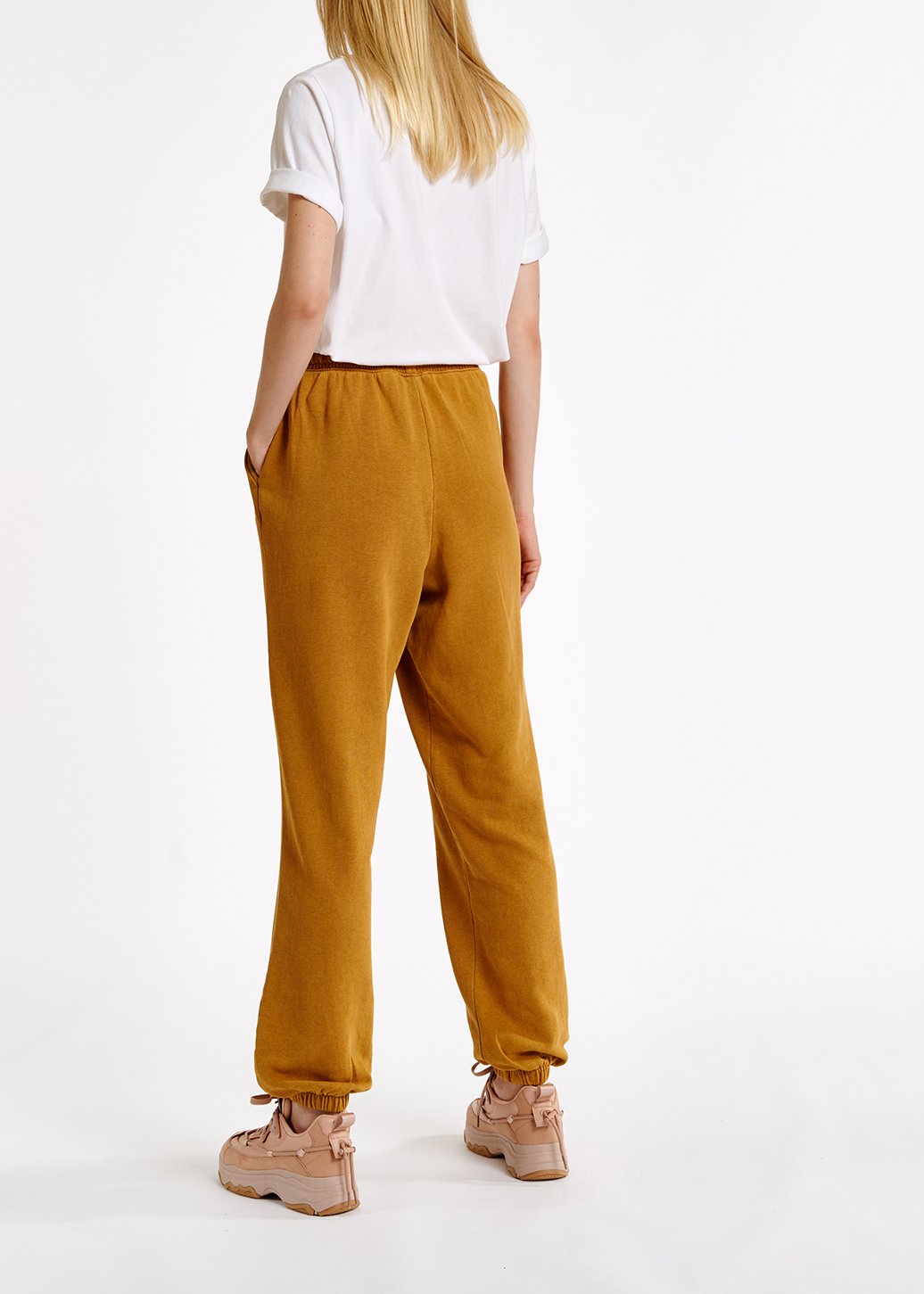 Camel organic-cotton jersey sweatpants RE—SSENTIEL second-hand photo 6
