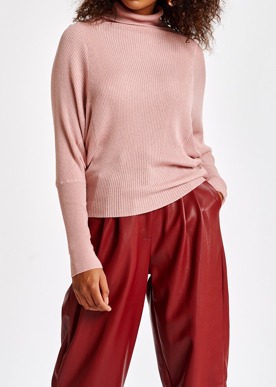 Roze rolkraagtrui met vleermuismouwen RE—SSENTIEL tweedehands photo 6
