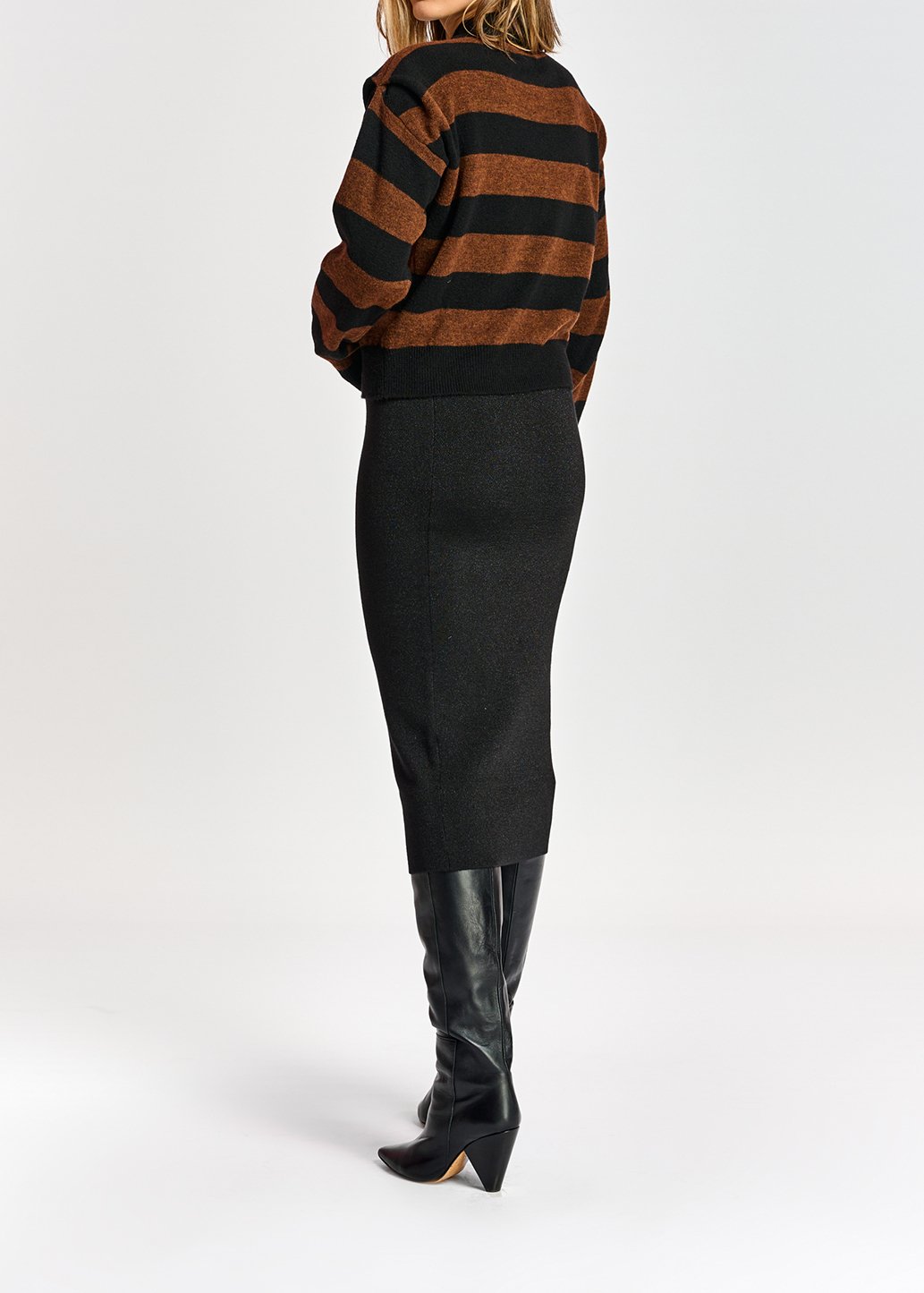 Zwarte kokerrok met lurex RE—SSENTIEL tweedehands photo 5
