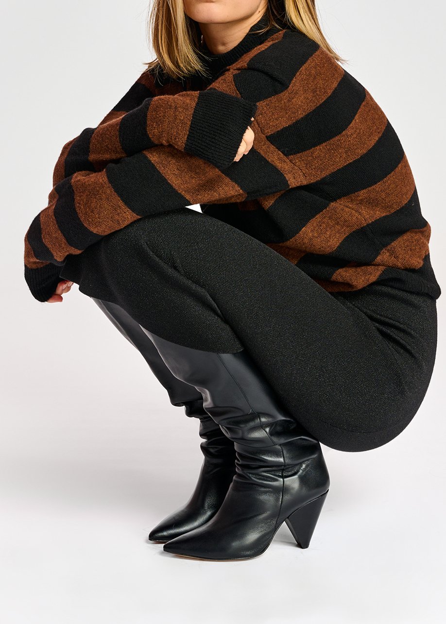 Zwarte kokerrok met lurex RE—SSENTIEL tweedehands photo 8