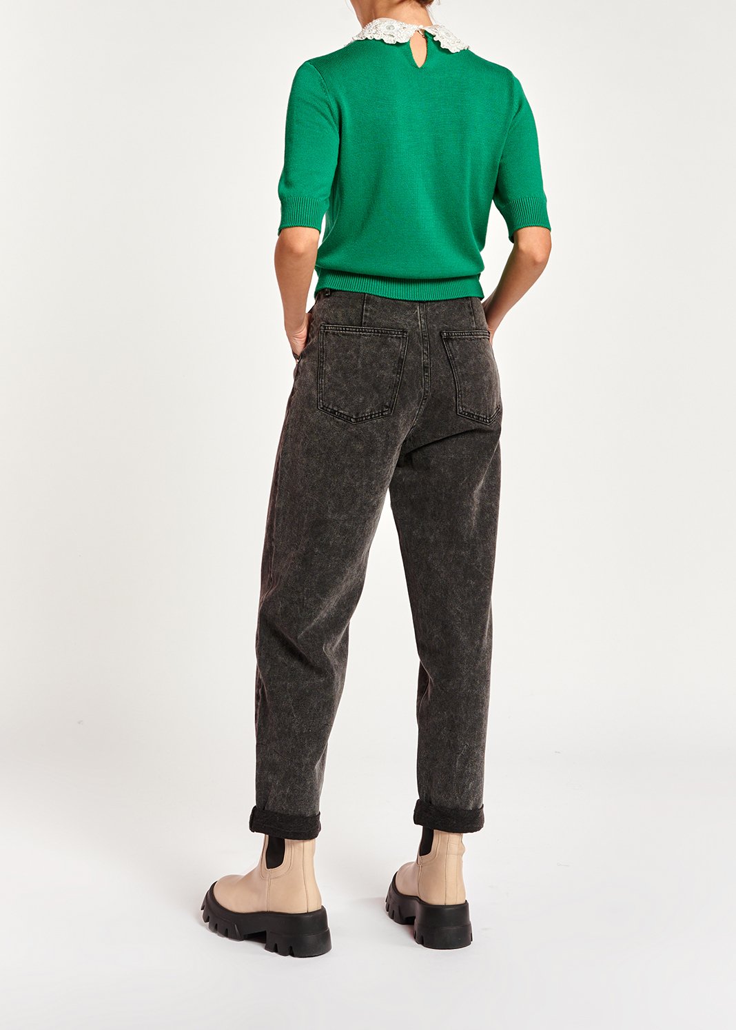 Jean fuselé gris foncé à  taille haute RE—SSENTIEL seconde main photo 8