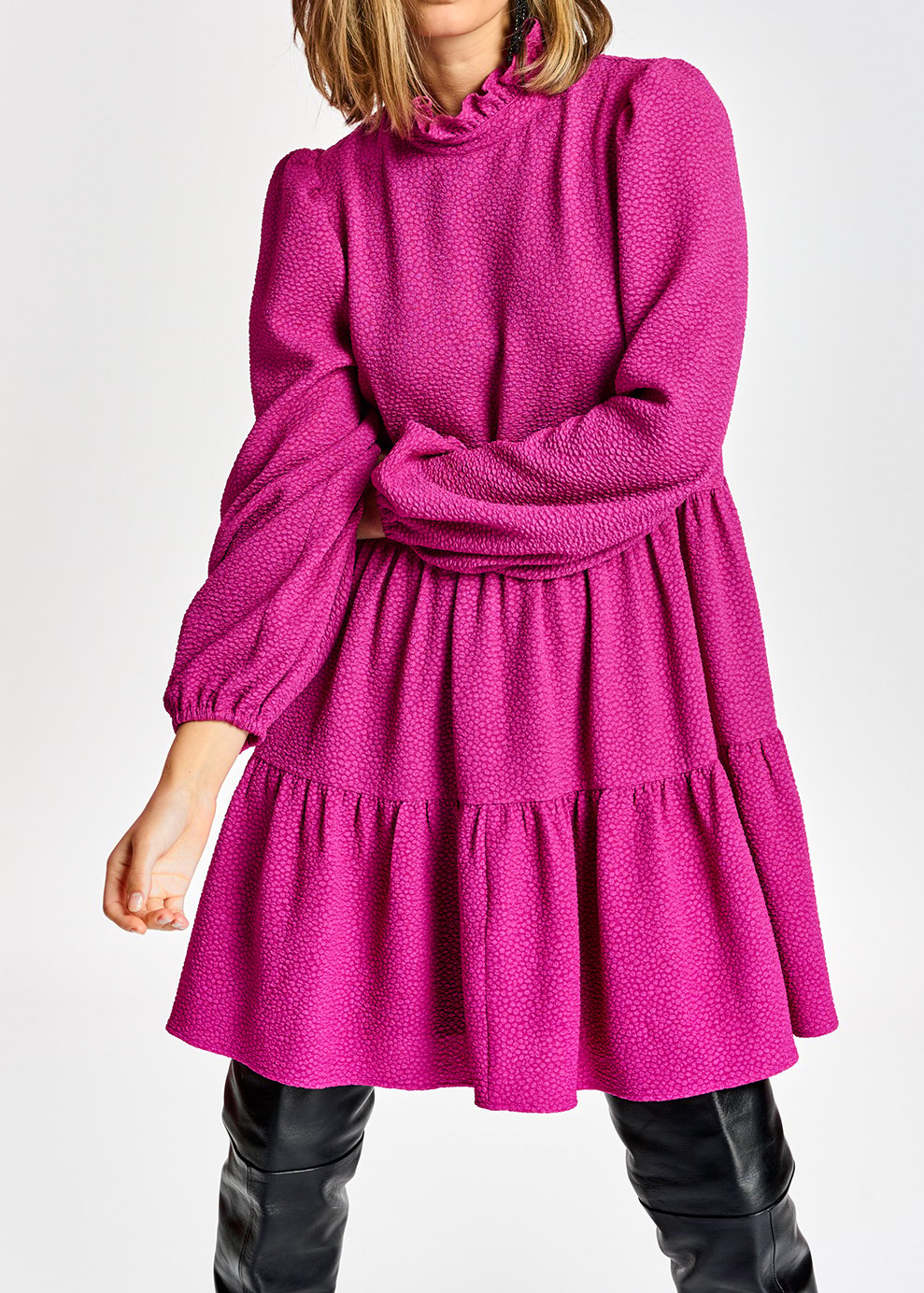 Paarse mini-jurk RE—SSENTIEL tweedehands photo 3