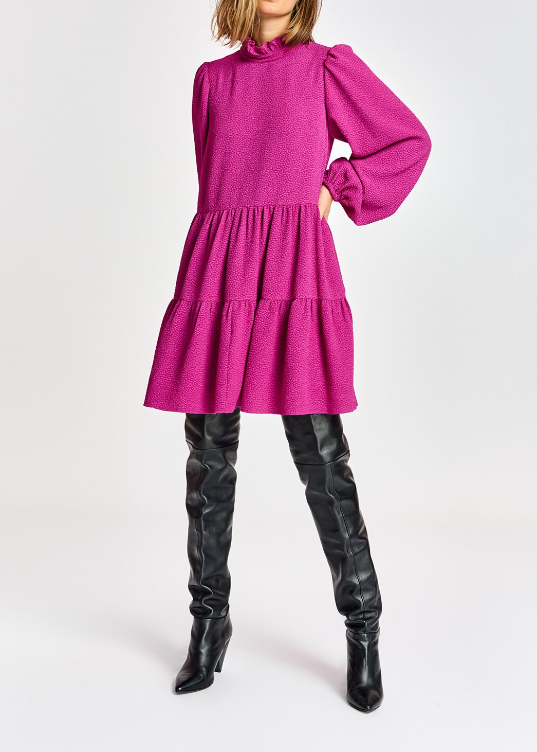 Paarse mini-jurk RE—SSENTIEL tweedehands photo 4