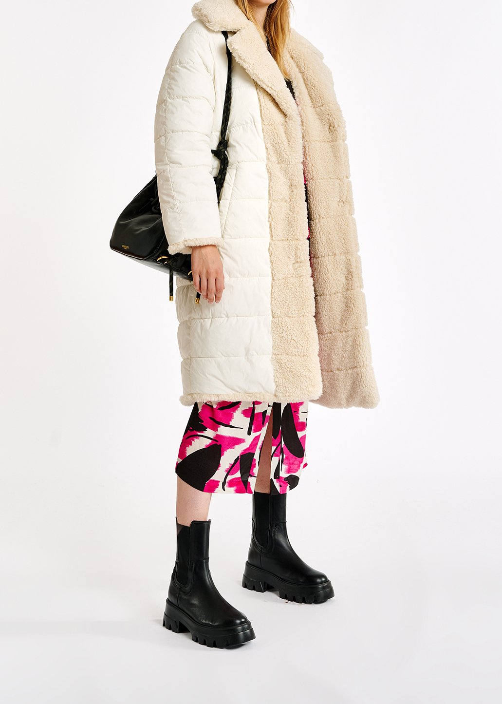 Off-white faux fur puffer coat RE—SSENTIEL second-hand photo 3