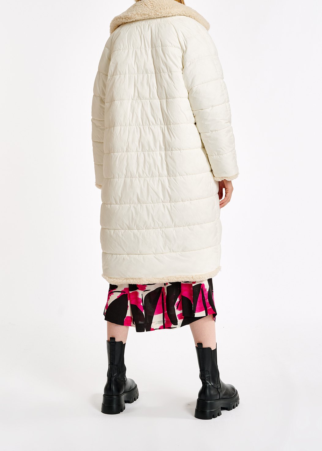 Off-white faux fur puffer coat RE—SSENTIEL second-hand photo 6