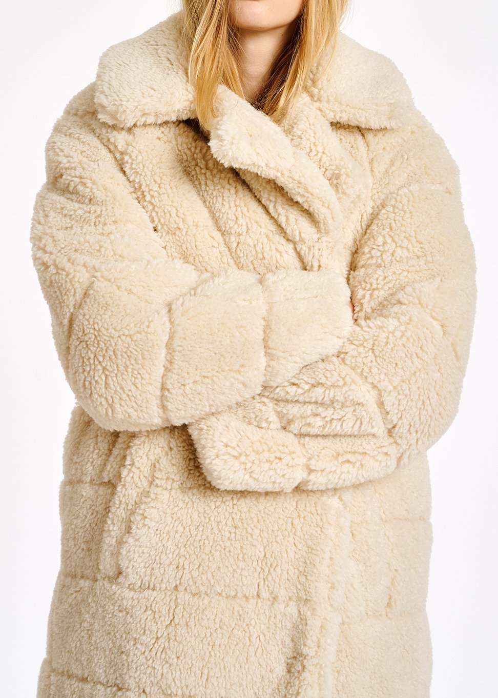 Off-white faux fur puffer coat RE—SSENTIEL second-hand photo 8