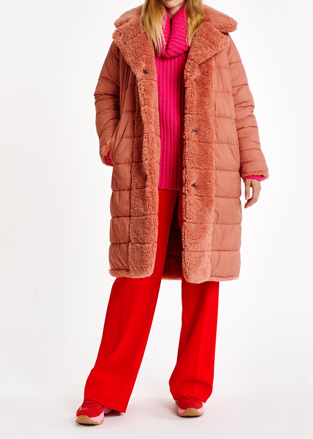 Doudoune rose avec fausse fourrure RE—SSENTIEL seconde main photo 7