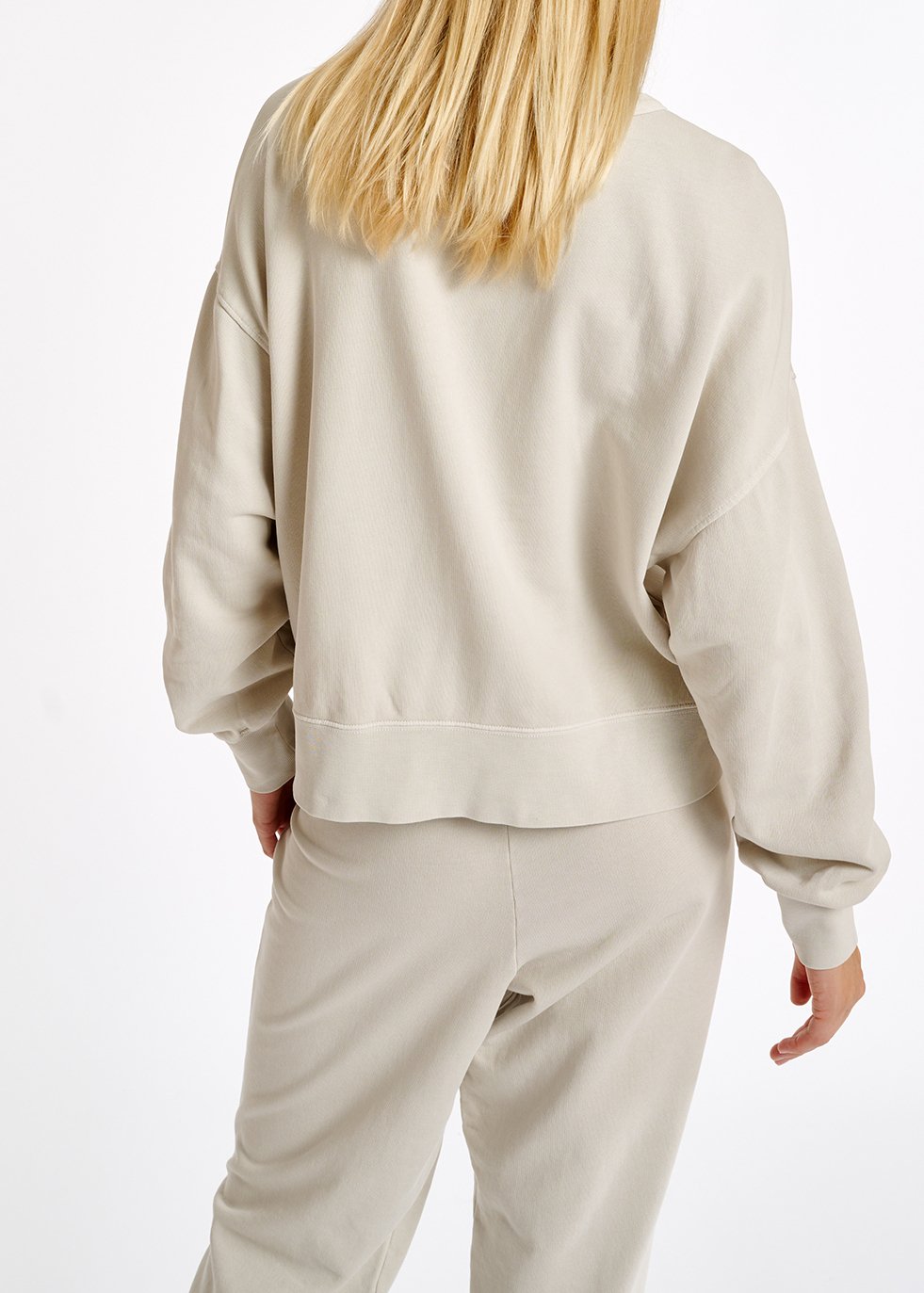 Sweatshirt en jersey de coton bio blanc cassé RE—SSENTIEL seconde main photo 5