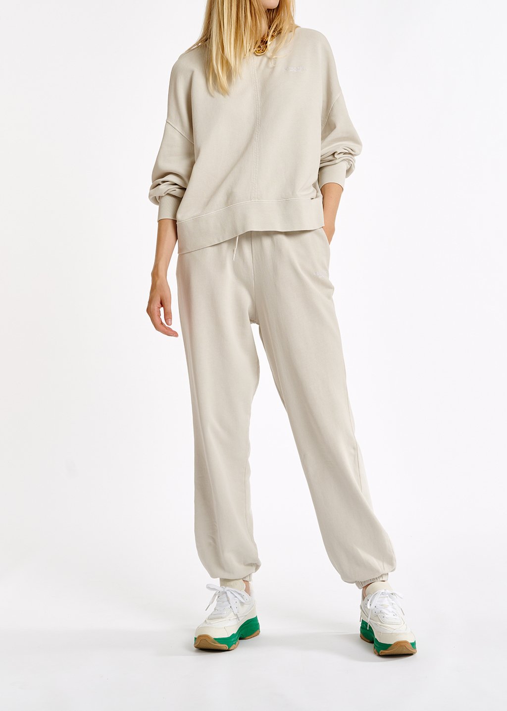 Sweatshirt en jersey de coton bio blanc cassé RE—SSENTIEL seconde main photo 8