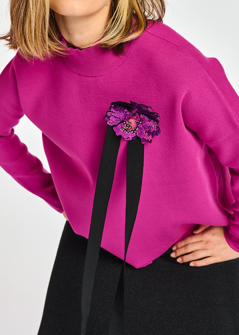 Pull pourpre à  col roulé RE—SSENTIEL seconde main photo 8