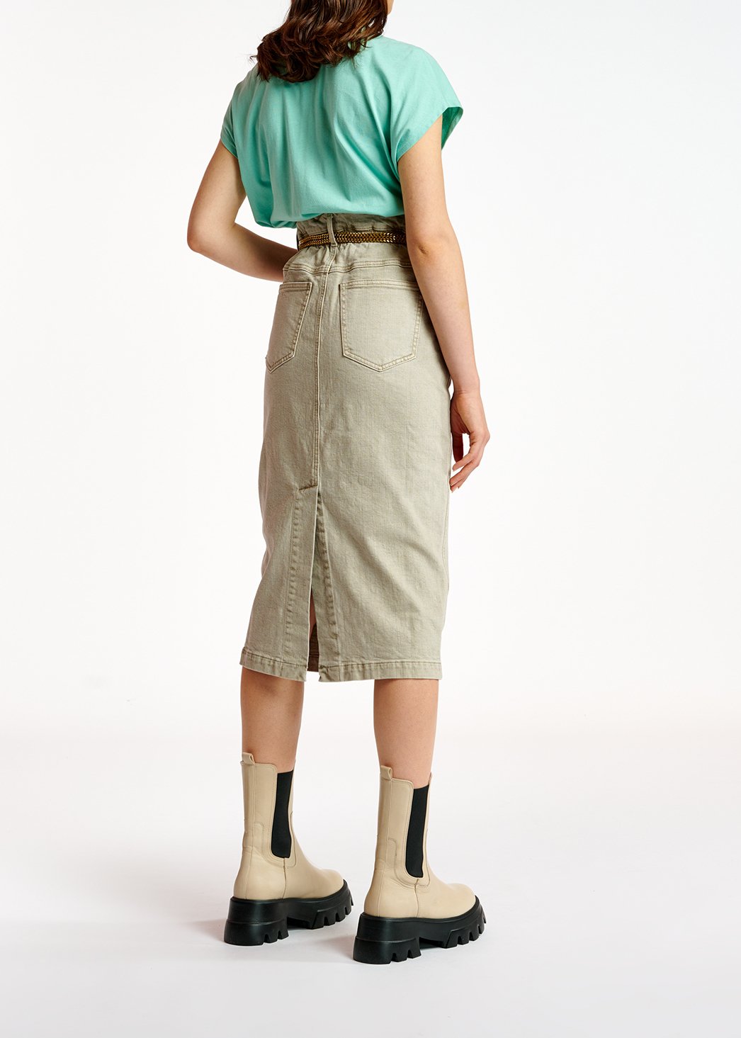 Jupe fourreau en jean beige RE—SSENTIEL seconde main photo 5