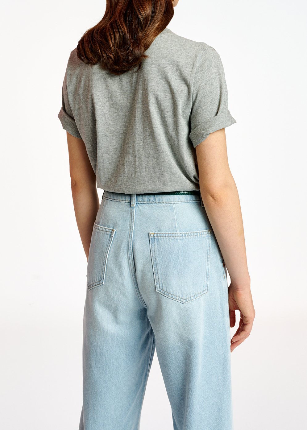 T-shirt en coton gris avec perles RE—SSENTIEL seconde main photo 4