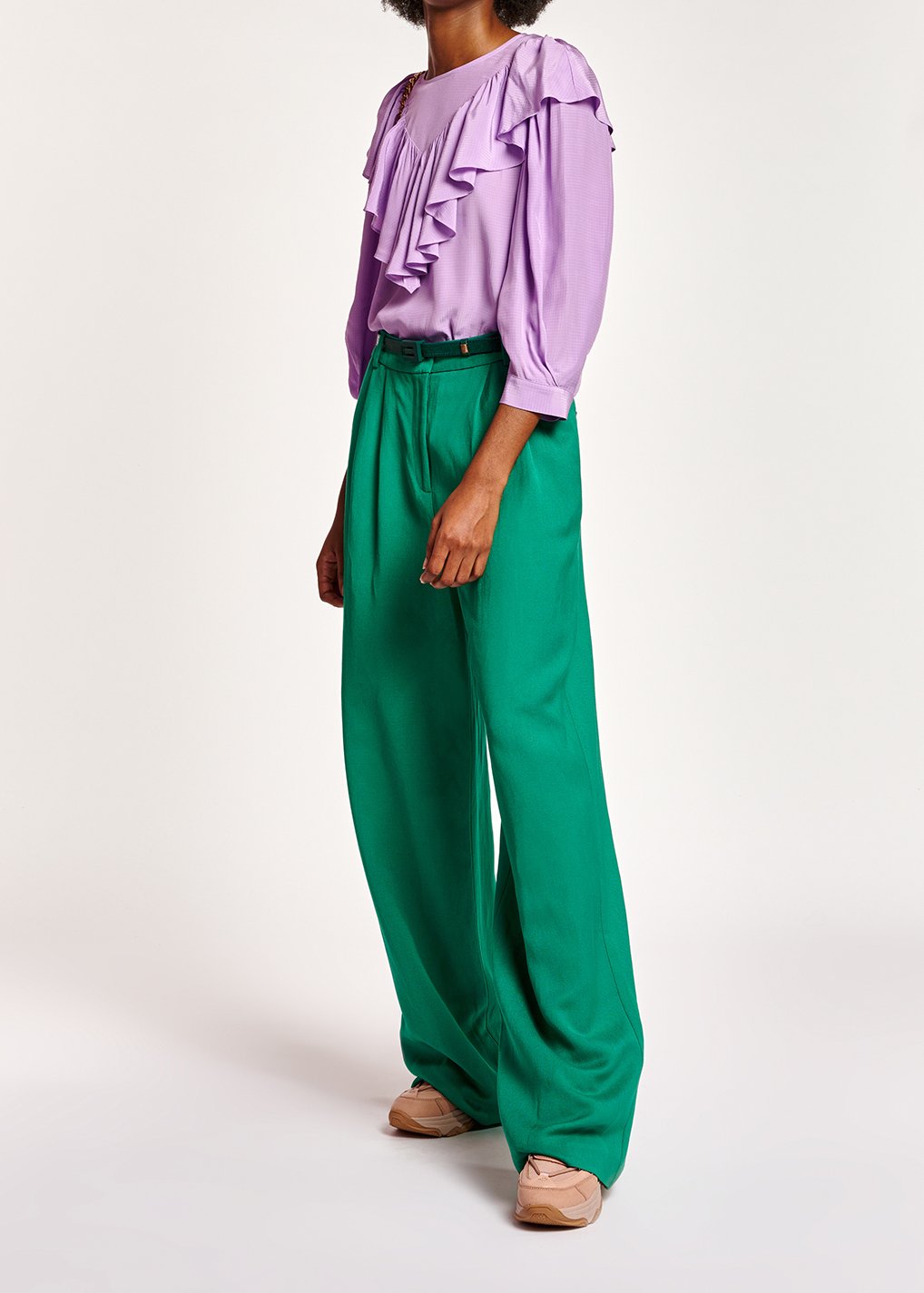 Top fluide lilas avec volants RE—SSENTIEL seconde main photo 5