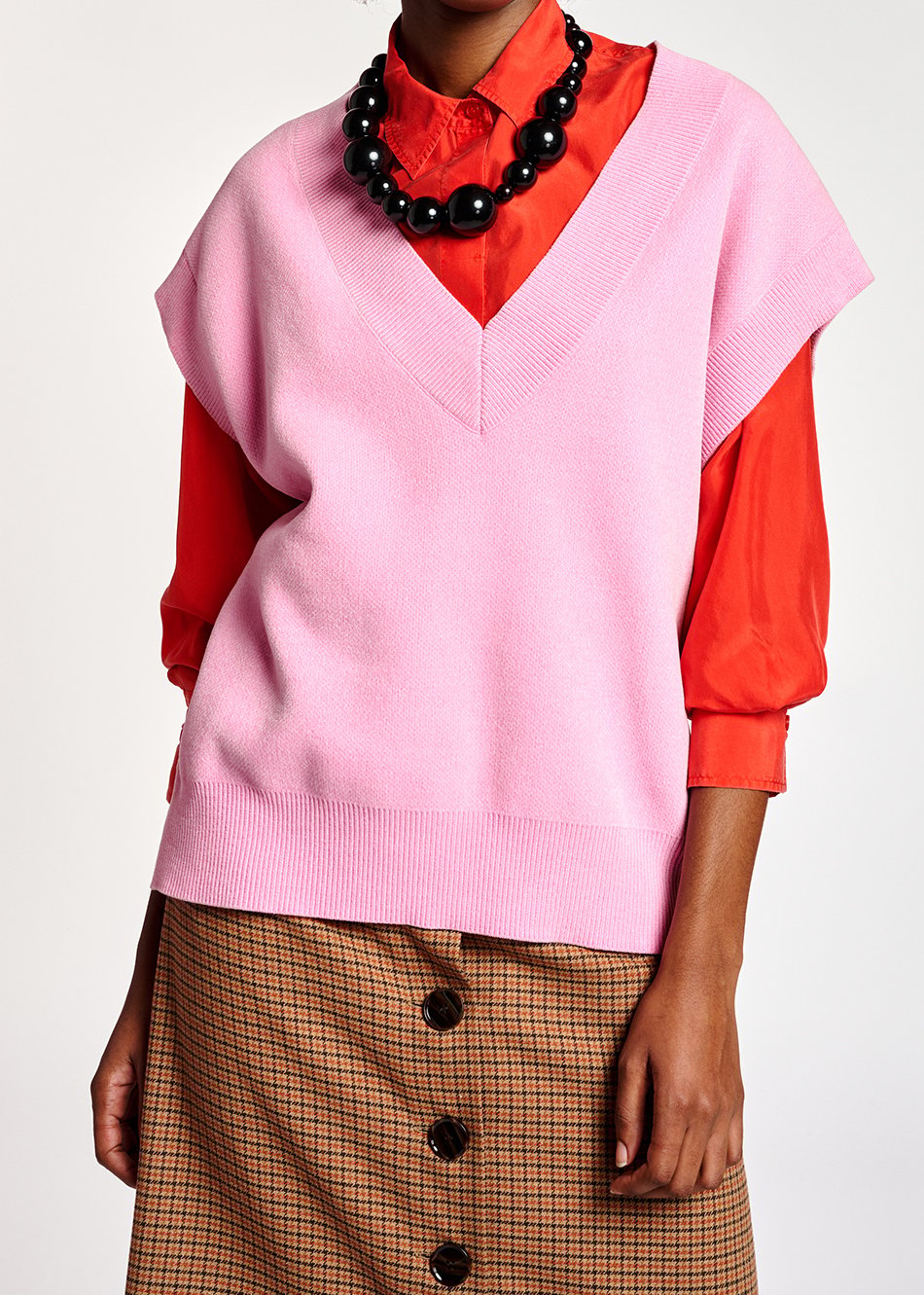 Roze gebreid vest zonder mouwen RE—SSENTIEL tweedehands photo 3