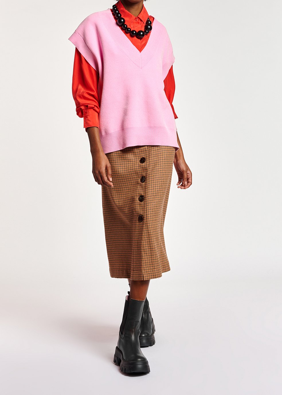 Roze gebreid vest zonder mouwen RE—SSENTIEL tweedehands photo 5