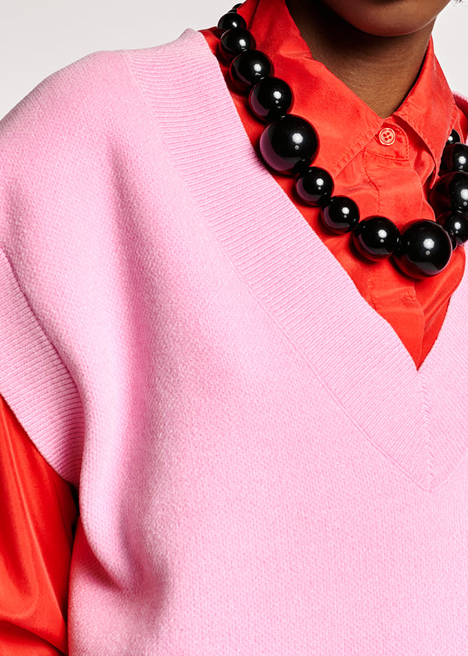 Roze gebreid vest zonder mouwen RE—SSENTIEL tweedehands photo 8