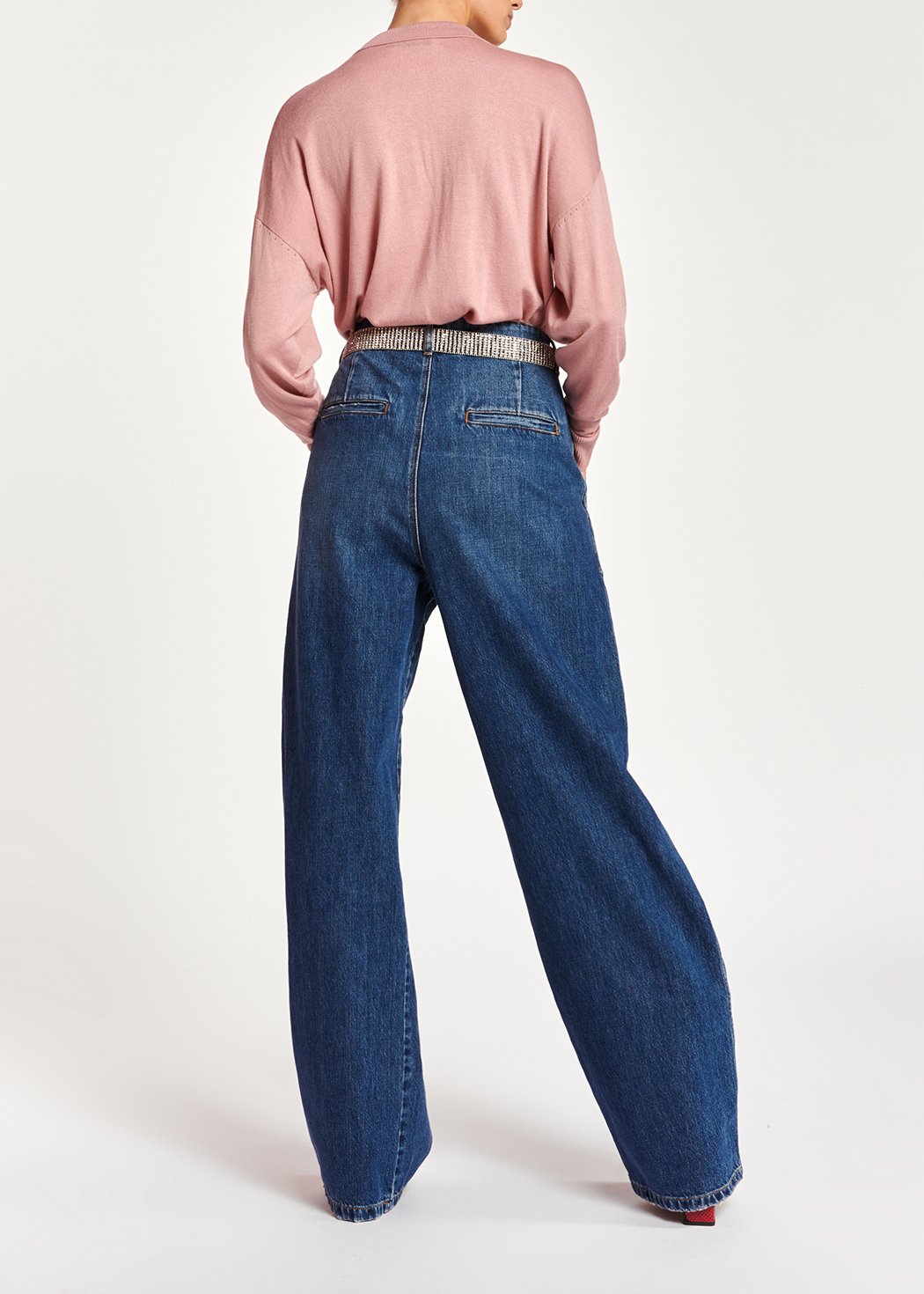 Blauwe jeans met hoge taille en wijde pijpen RE—SSENTIEL tweedehands photo 4